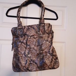 Patent Leather Brown Snakeskin bag.